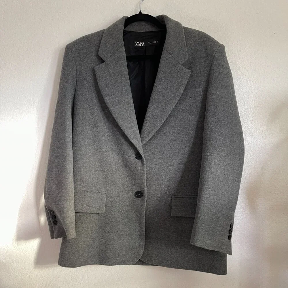 ZARA Women's Grey Blazer - Picture 2 of 3